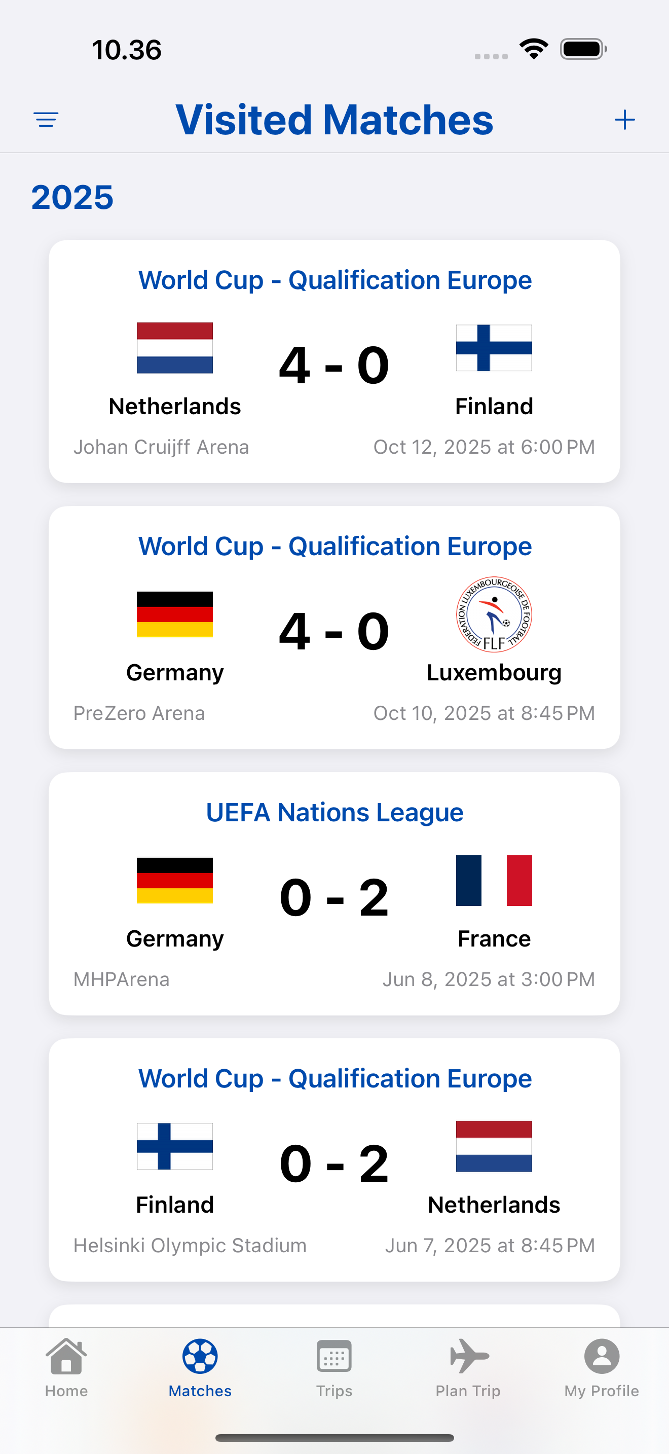 Matches screenshot